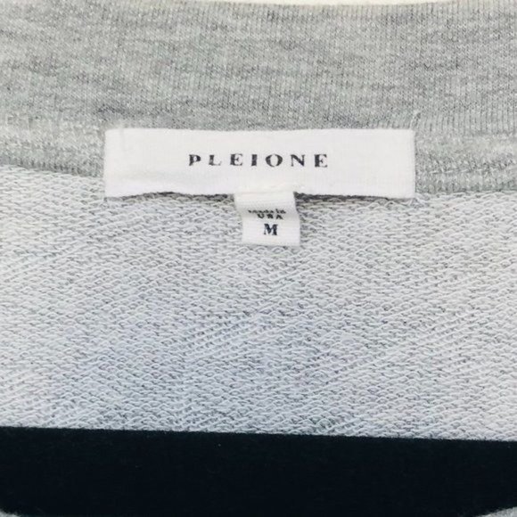 Sold Anthropologie Pleione French Terry Gray Tiered Ruffle Sweater- Size Medium - Picture 8 of 10